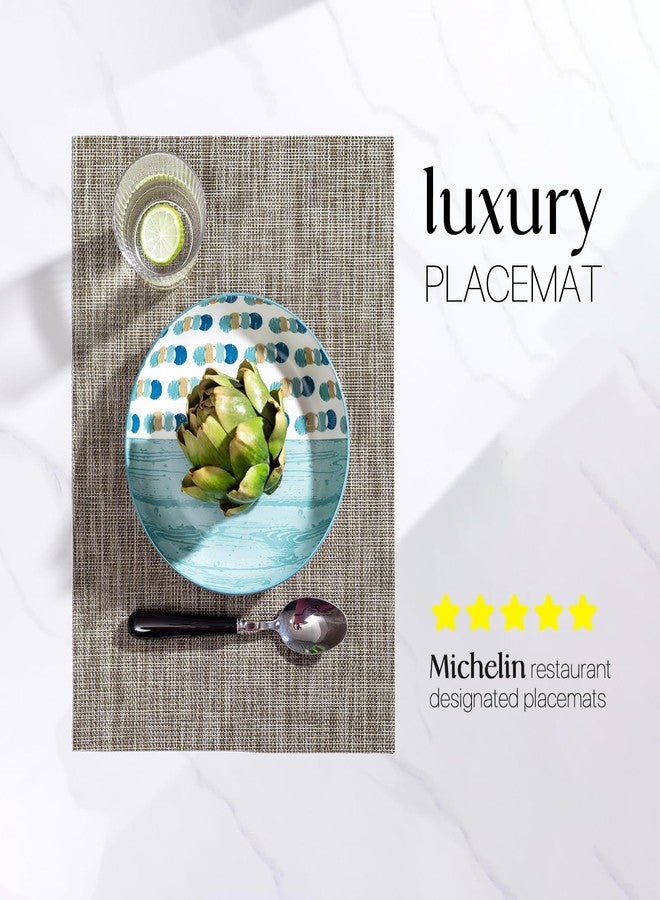 LEXMORE Placemats Set of 4 Vinyl/Plastic Woven Place Mats for Kitchen Table Indoor/Outdoor Washable Placemat Wipeable Dining Table Mats(Cappuccino) - Image 2